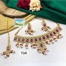 Manisha Jewellery Gold Plated Pota Stone And Pearl Necklace Set