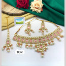 Manisha Jewellery Gold Plated Pota Stone And Pearl Necklace Set