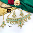 Manisha Jewellery Gold Plated Pota Stone And Pearl Necklace Set