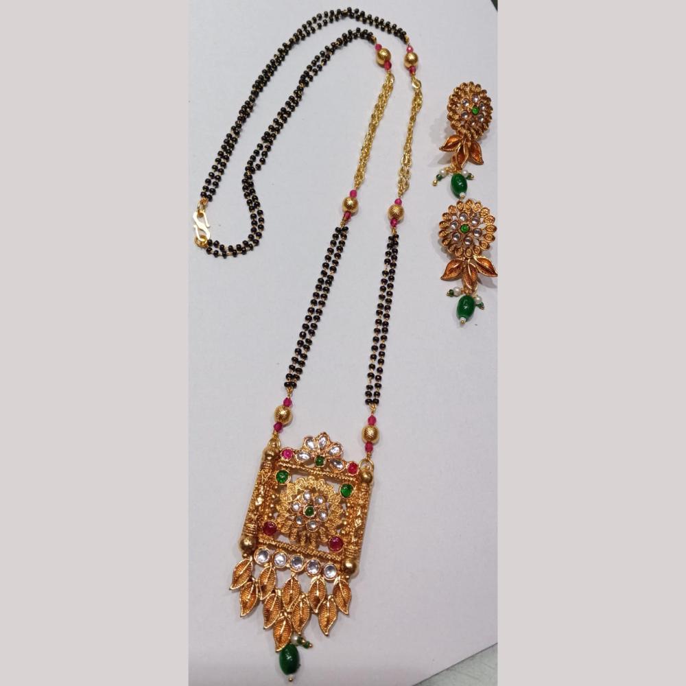 Manisha Jewellery Royal Aura Gold Plated Pota Stone Mangalsutra Set