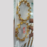 Manisha Jewellery Gold Plated Pota Stone And Pearls Bangles Set