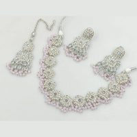 Manisha Jewellery Silver Plated Crystal Stone Beads And Pearl Necklace Set