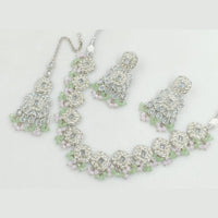 Manisha Jewellery Silver Plated Crystal Stone Beads And Pearl Necklace Set