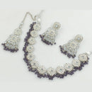 Manisha Jewellery Silver Plated Crystal Stone Beads And Pearl Necklace Set