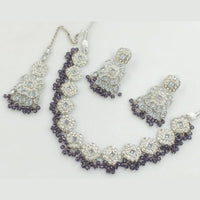 Manisha Jewellery Silver Plated Crystal Stone Beads And Pearl Necklace Set