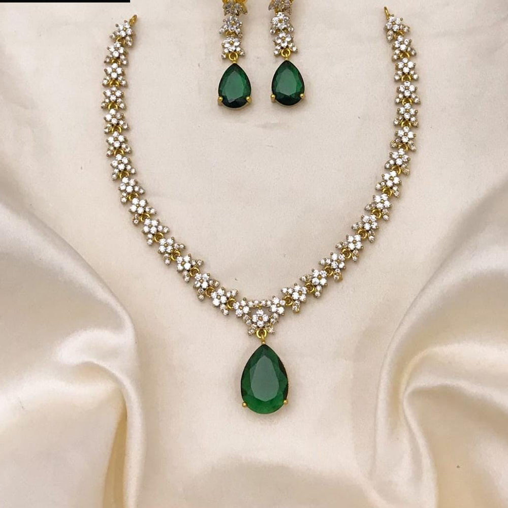 Manisha Jewellery Gold Plated American Diamond Necklace Set