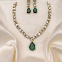 Manisha Jewellery Gold Plated American Diamond Necklace Set
