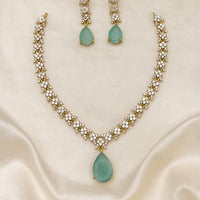 Manisha Jewellery Gold Plated American Diamond Necklace Set