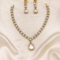 Manisha Jewellery Gold Plated American Diamond Necklace Set