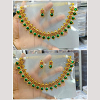 Manisha Jewellery Gold Plated Pota Stone Necklace Set