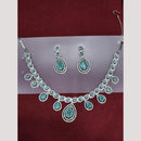 Manisha Jewellery Silver Plated American Diamond Necklace Set