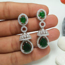 Manisha Jewellery Silver Plated AD Stone Jhumki Earrings