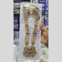 Manisha Jewellery Gold Plated Crystal Stone And Beads Long Necklace Set