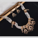 Manisha Jewellery Gold Plated Pota Stone And Pearl Necklace Set