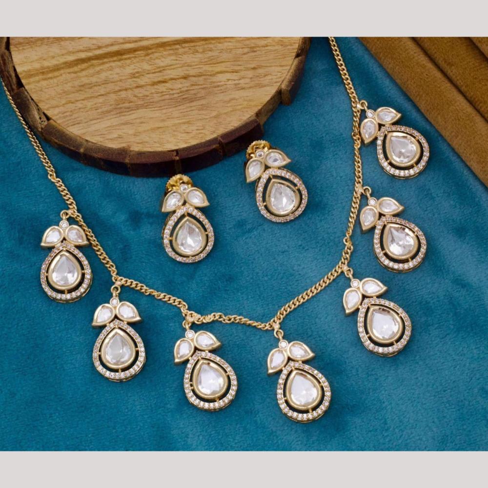 Manisha Jewellery Gold Plated Polki Kundan  Necklace Set