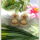 Manisha Jewellery Gold Plated Pota Stone And Beads Jhumki Earrings