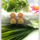 Manisha Jewellery Gold Plated Pota Stone And Beads Jhumki Earrings