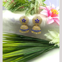 Manisha Jewellery Gold Plated Pota Stone And Beads Jhumki Earrings