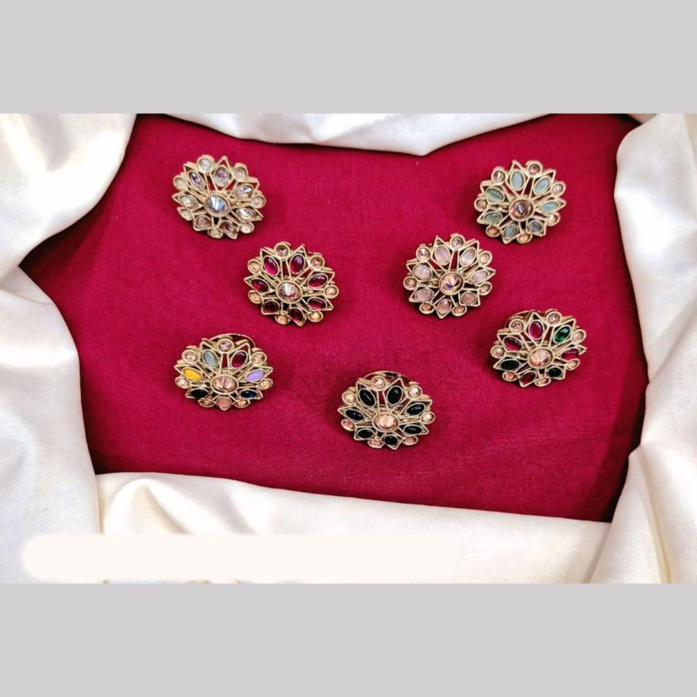 Manisha Jewellery Gold Plated Pota Stone Ring
