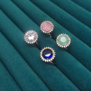 Manisha Jewellery Silver Plated Crystal And Austrain Stone Ring