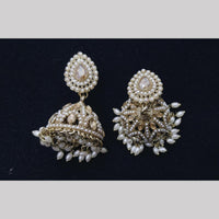 Manisha Jewellery Gold Plated Crystal Stone And Pearls Jhumki Earrings