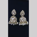Manisha Jewellery Gold Plated Kundan Stone And Pearls Jhumki Earrings