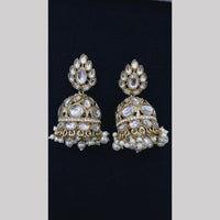 Manisha Jewellery Gold Plated Kundan Stone And Pearls Jhumki Earrings