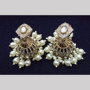 Manisha Jewellery Gold Plated Austrain Stone And Pearls Jhumki Earrings