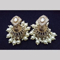 Manisha Jewellery Gold Plated Austrain Stone And Pearls Jhumki Earrings