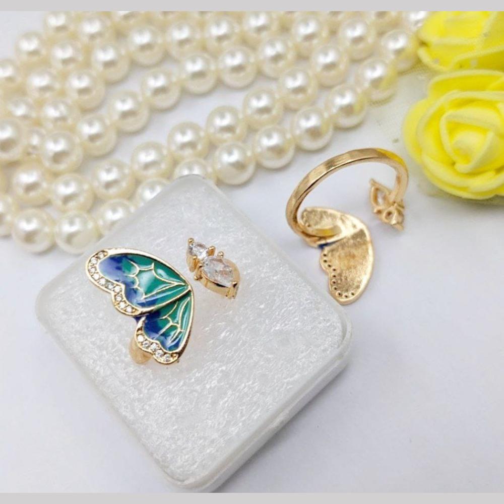 Manisha Jewellery Gold Plated American Daimonds Ring