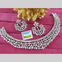 Manisha Jewellery Silver Plated American Daimonds Necklace Set