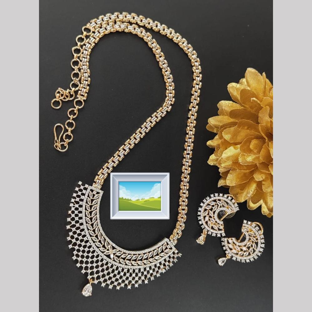 Manisha Jewellery  American Daimonds Long Necklace Set