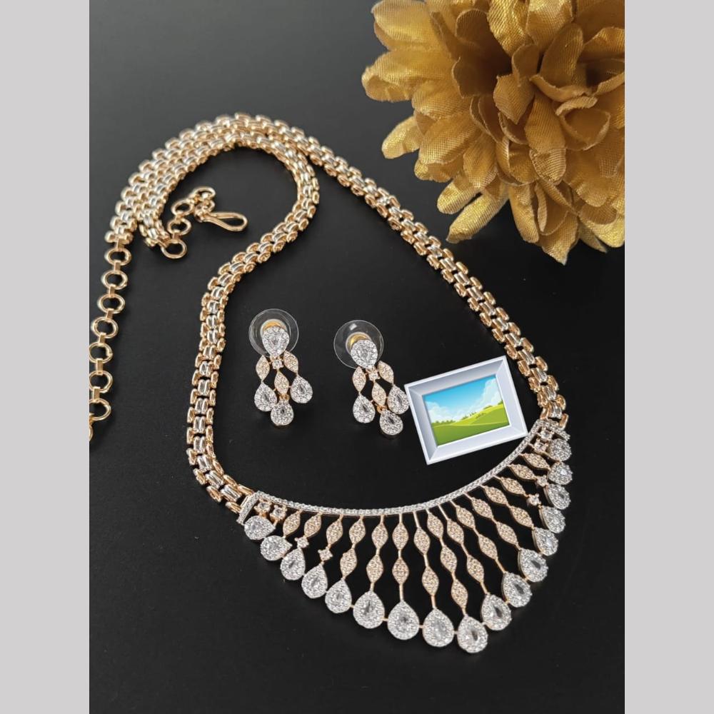 Manisha Jewellery  American Daimonds Long Necklace Set