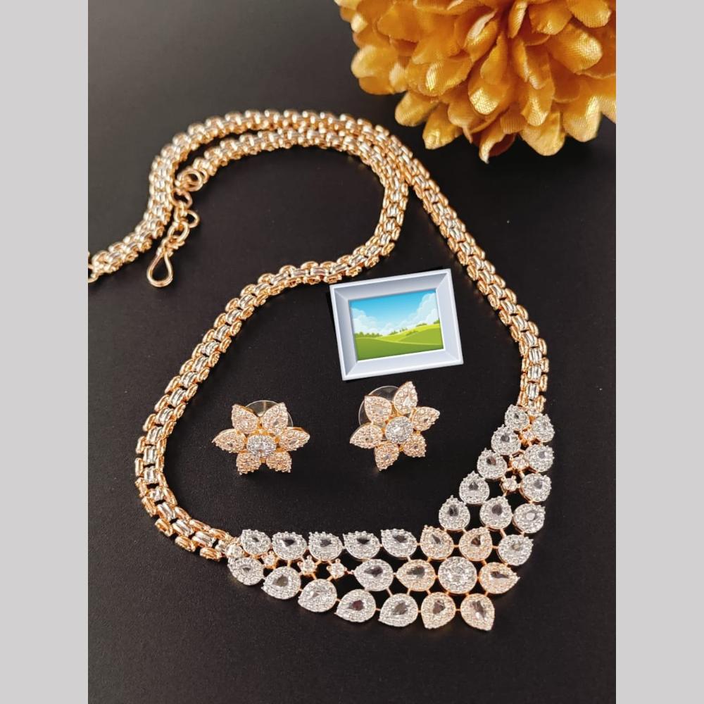 Manisha Jewellery  American Daimonds Long Necklace Set
