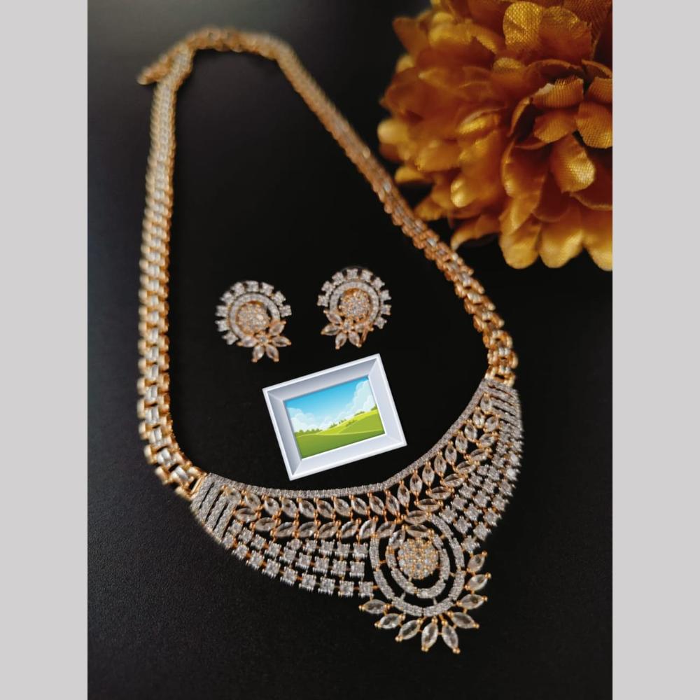 Manisha Jewellery  American Daimonds Long Necklace Set