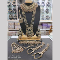 Manisha Jewellery Gold Plated Crystal Stone And Beads Bridal Necklace Set