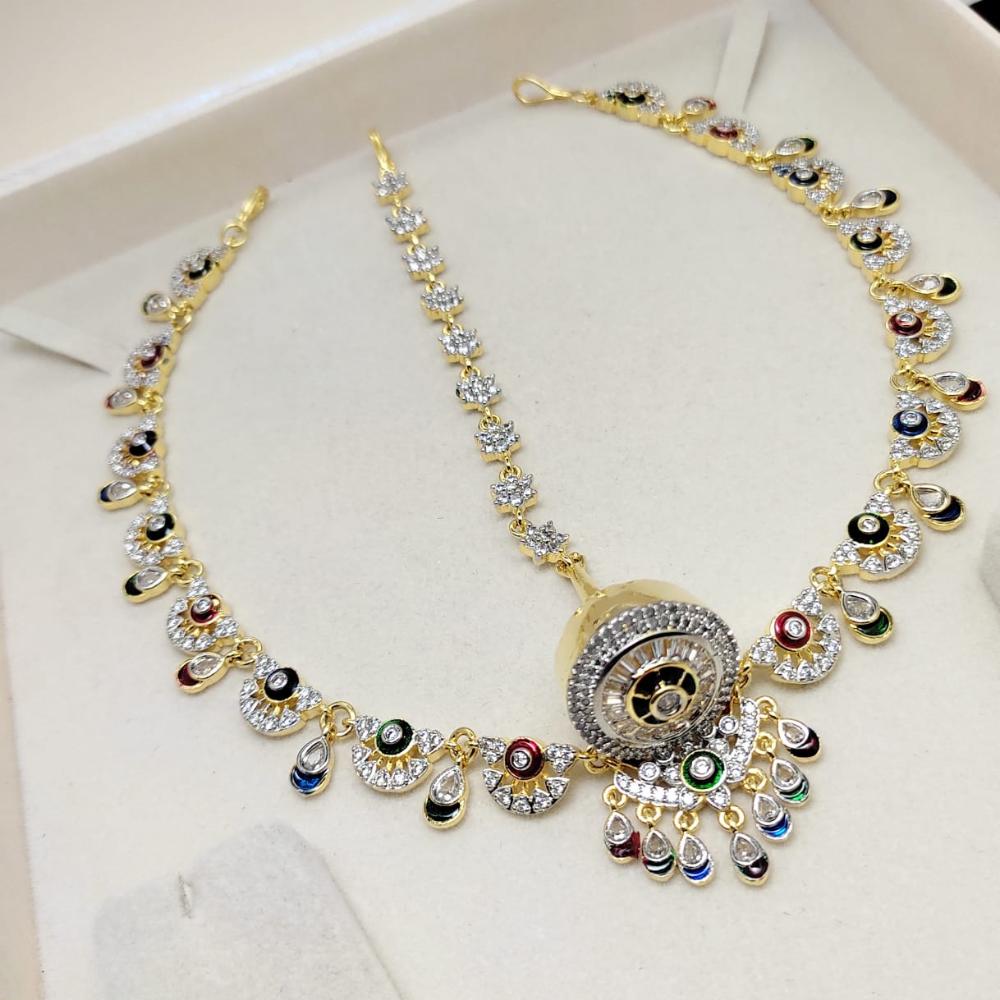 Manisha Jewellery 2 Tone Plated Austrain Stone Maangtikka