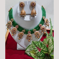 Manisha Jewellery Gold Plated Pota Stone Necklace Set