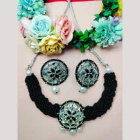 Manisha Jewellery Silver Plated Mirror And Pearl Necklace Set