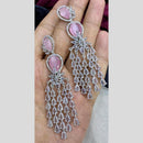 Manisha Jewellery Silver Plated American Diamond Dangler Earrings