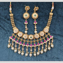 Manisha Jewellery Gold Plated Pota Stone And Pearl Necklace Set