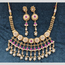 Manisha Jewellery Gold Plated Pota Stone And Pearl Necklace Set
