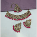 Manisha Jewellery Gold Plated Pota Stone And Pearl Necklace Set