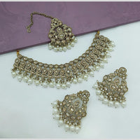 Manisha Jewellery Gold Plated Pota Stone And Pearl Necklace Set