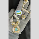Manisha Jewellery Gold Plated Pota Stone And Pearl Necklace Set