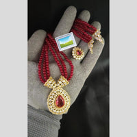 Manisha Jewellery Gold Plated Pota Stone And Pearl Necklace Set