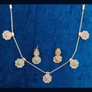 Manisha Jewellery Gold Plated Pota Stone Necklace Set