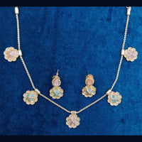Manisha Jewellery Gold Plated Pota Stone Necklace Set
