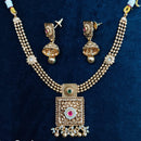 Manisha Jewellery Gold Plated Pota Stone And Beads Necklace Set