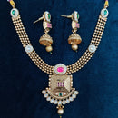 Manisha Jewellery Gold Plated Pota Stone And Beads Necklace Set